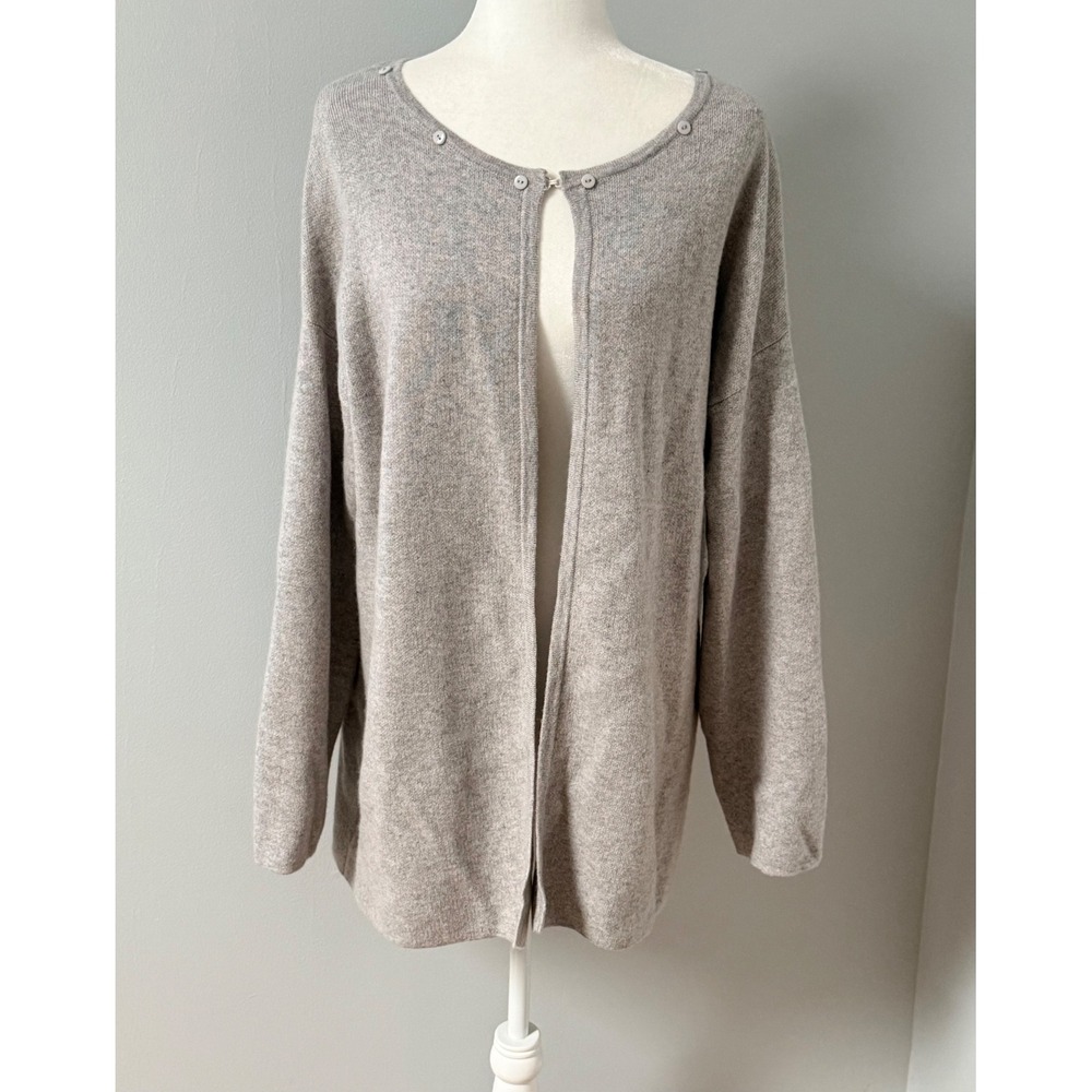 The Cashmere Project Women's 100% Cashmere Gray Cardigan Sweater Top Hook Size M
